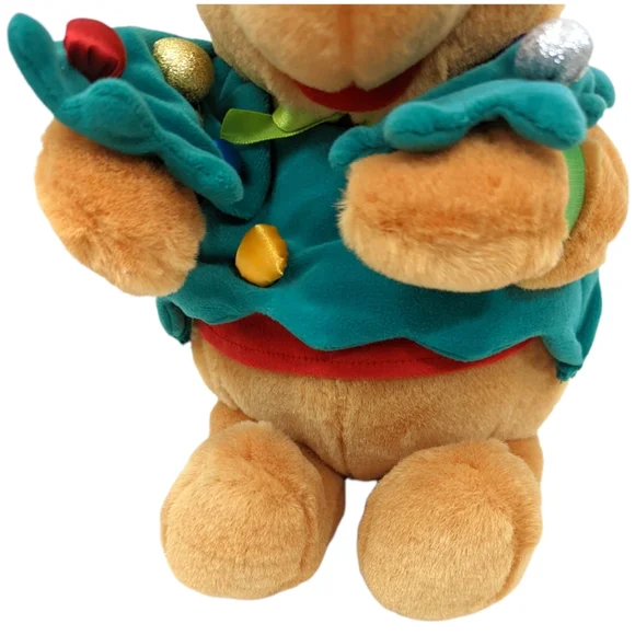 Vintage 90s Disney Store Winnie the Pooh Christmas Tree Plush Stuffed Animal NWT - Picture 4 of 8